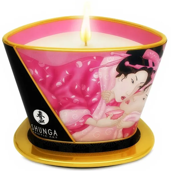 Mini Caress By Candelight Aphrodisiac Roses Massagekerze 170 ml von Shunga Candles | Fesselliebe.de