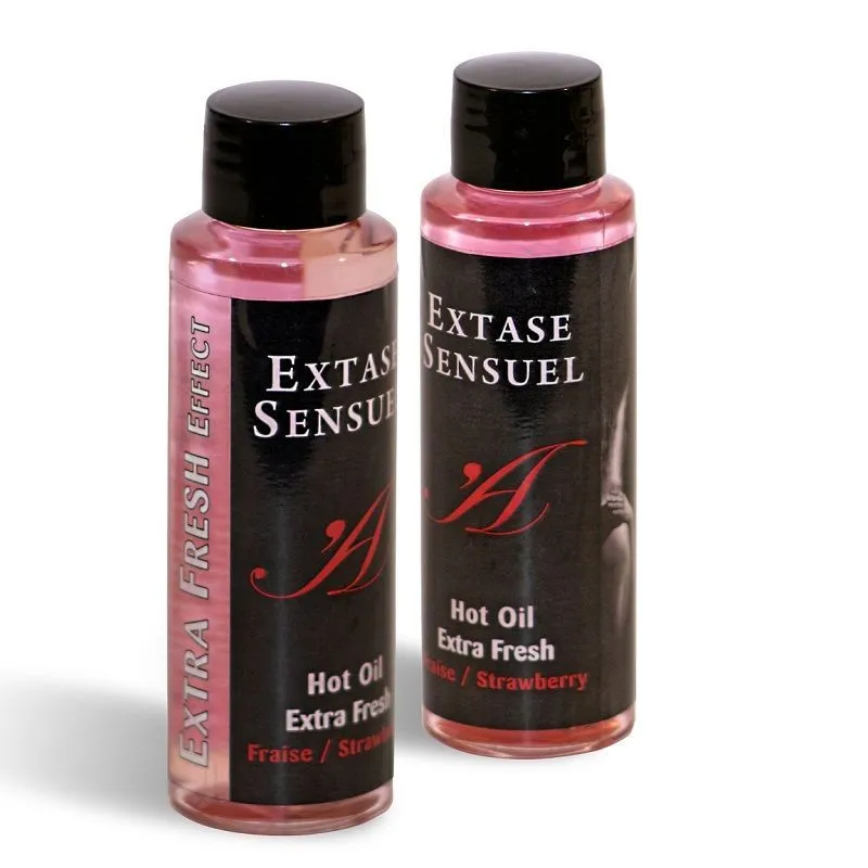 Massageöl mit Extra Frischem Erdbeereffekt 100 ml von Extase Sensual | Fesselliebe.de