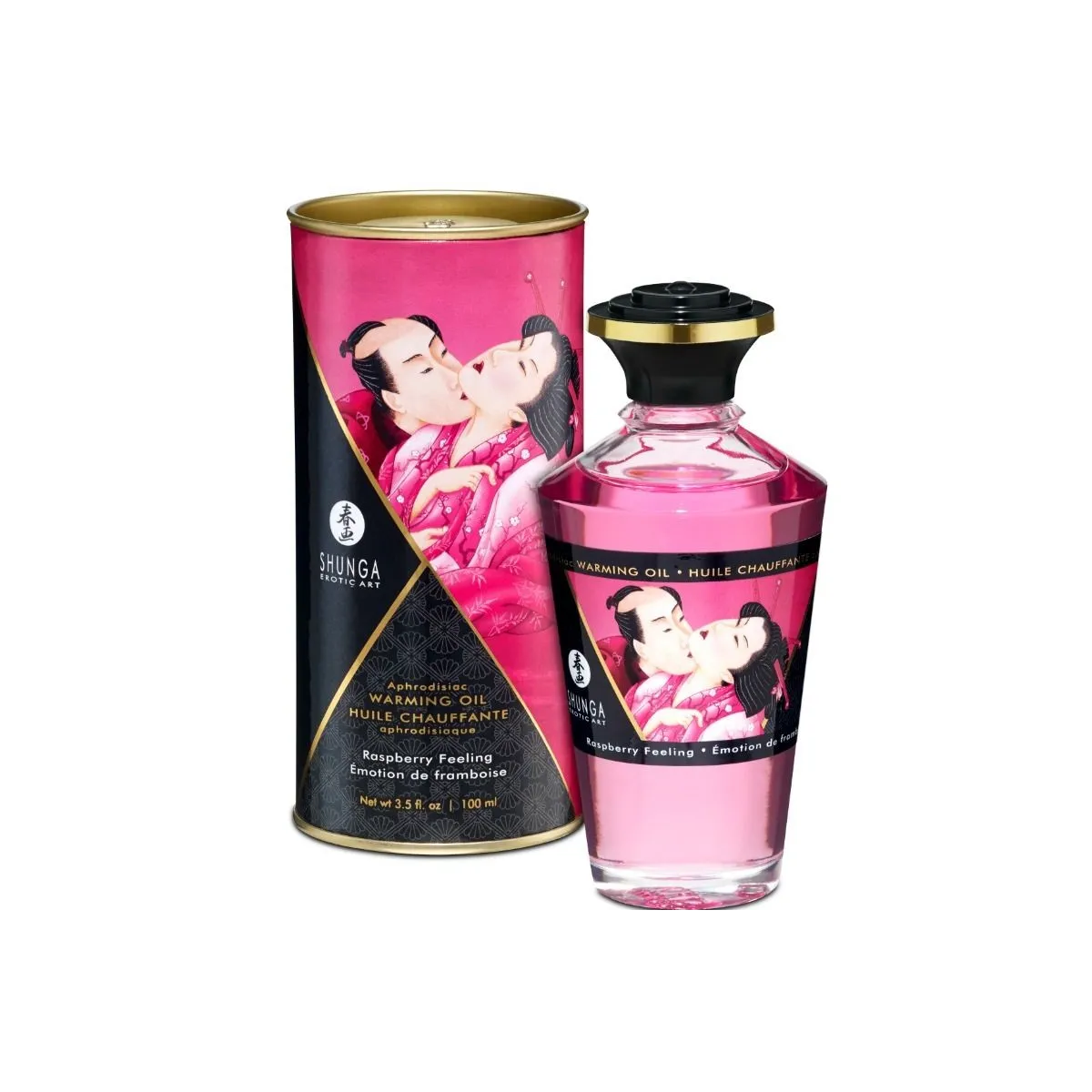 Massageöl mit Wärmeeffekt, Intensivem Himbeergeschmack, 100 ml von Shunga Oils | Fesselliebe.de