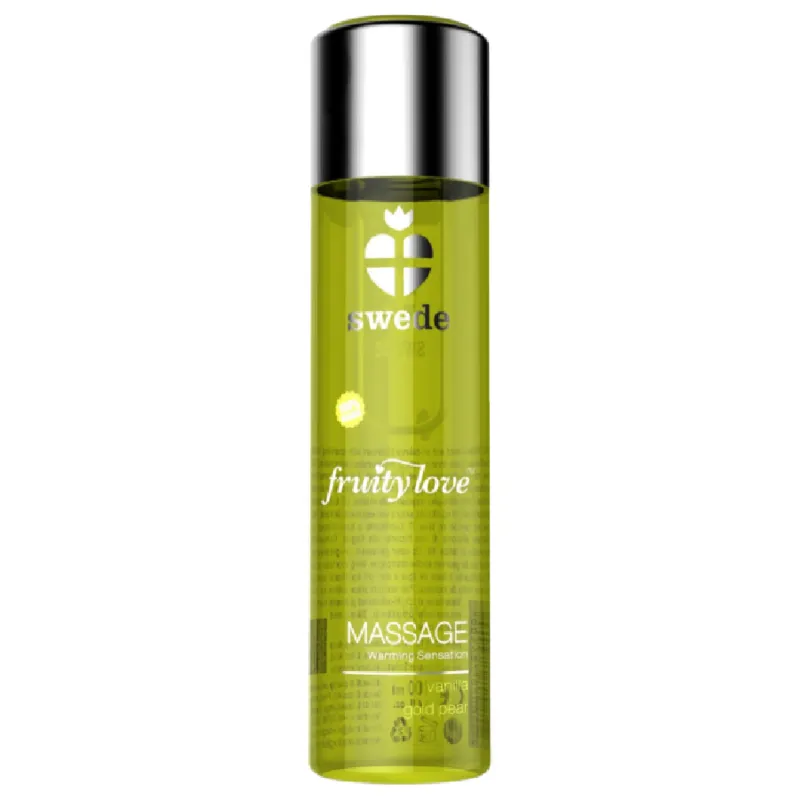 Fruity Love Massageöl mit Wärmendem Effekt Vanille und Goldbirne 120 ml von Swede | Fesselliebe.de