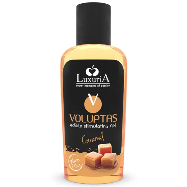 Voluptas Essbares Massagegel mit Wrmendem Effekt - Karamell 100 ml von Intimateline Luxuria | Fesselliebe.de