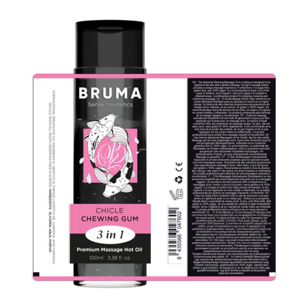 Premium-Massageöl mit Wärmeeffekt, Gum-Geschmack 3 In 1 - 100 ml von Bruma | Fesselliebe.de