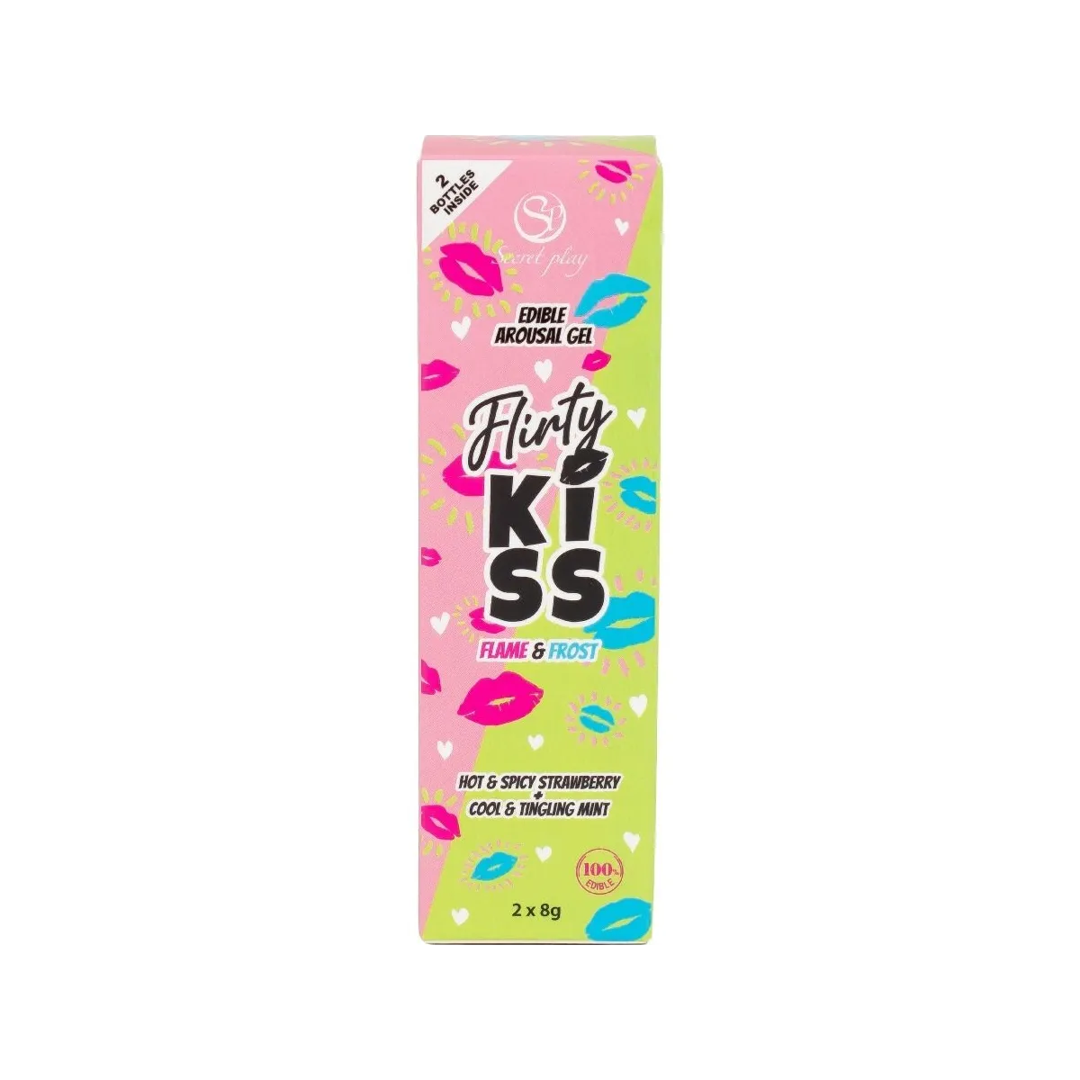 Flirty Kiss Gels mit Oralen Sex-Effekten Erdbeere & Minze 2 X 8 Gr von Secretplay Cosmetic | Fesselliebe.de