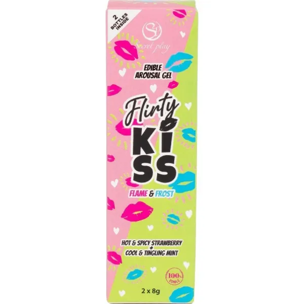Flirty Kiss Gels mit Oralen Sex-Effekten Erdbeere & Minze 2 X 8 Gr von Secretplay Cosmetic | Fesselliebe.de