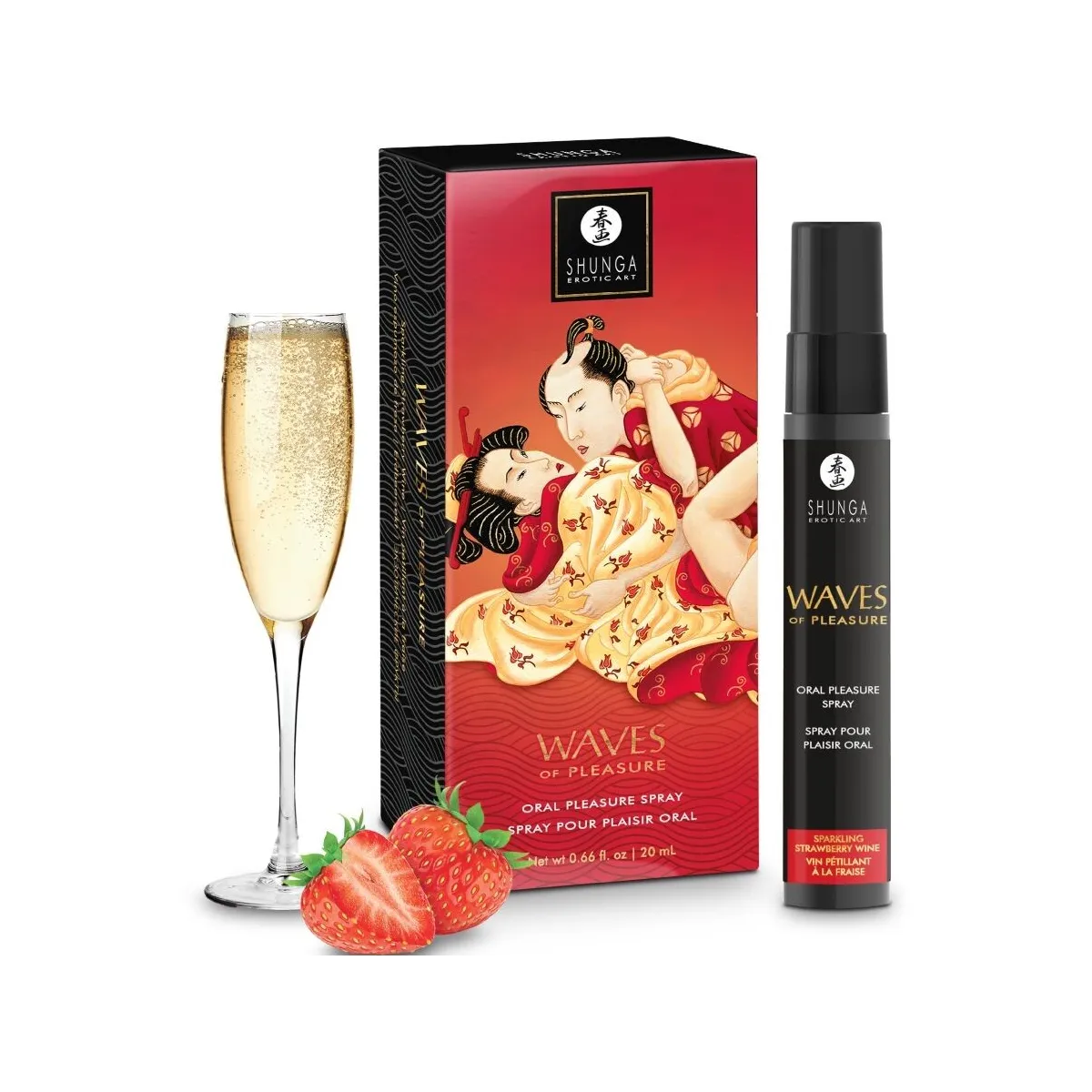 Waves Pleasure Spray Oral Sexuctive Erdbeere 20 ml von Shunga Aphrodisiacs | Fesselliebe.de