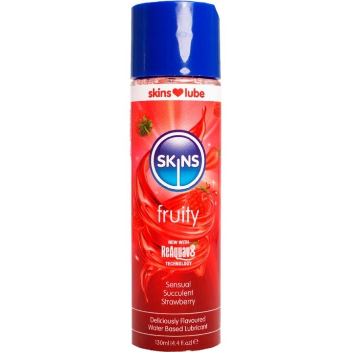 Fruchtiges, Wasserbasiertes Gleitmittel Erdbeere 130 ml von Skins | Fesselliebe.de
