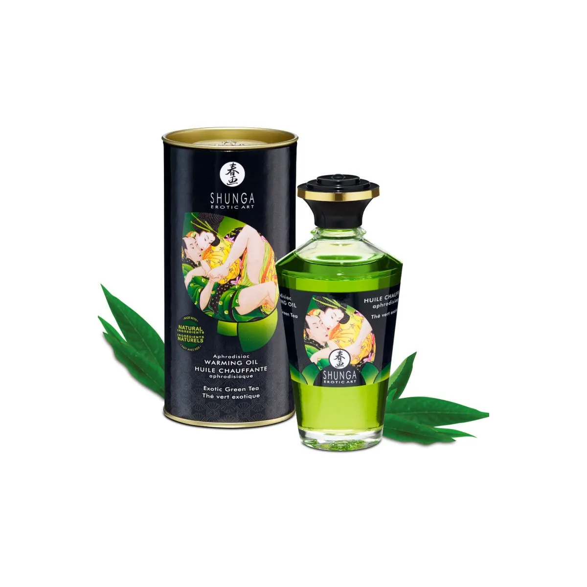 Bio-Grüner Tee-Wärmeeffekt-Massageöl 100 ml von Shunga Oils | Fesselliebe.de