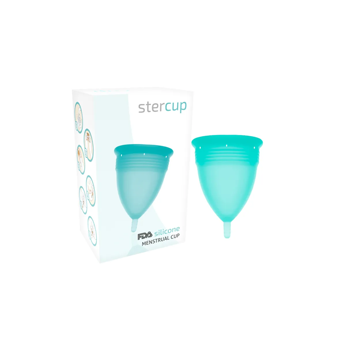 Fda Silikon-Menstrualcup Aquamarin - Grösse S von Stercup | Fesselliebe.de