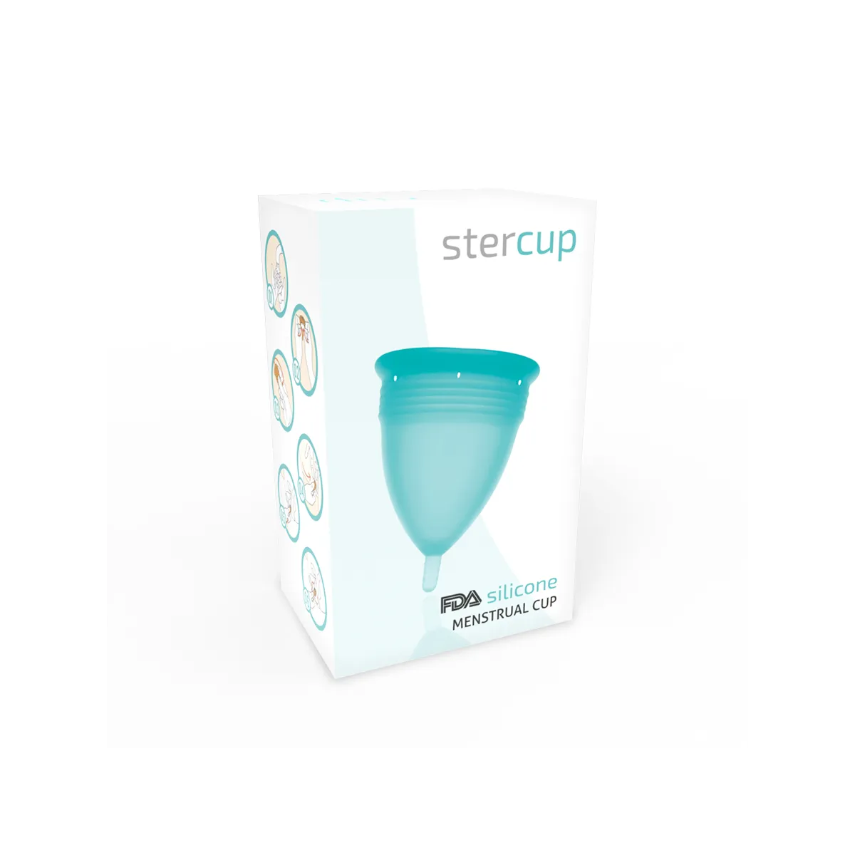 Fda Silikon-Menstrualcup Aquamarin - Grösse S von Stercup | Fesselliebe.de