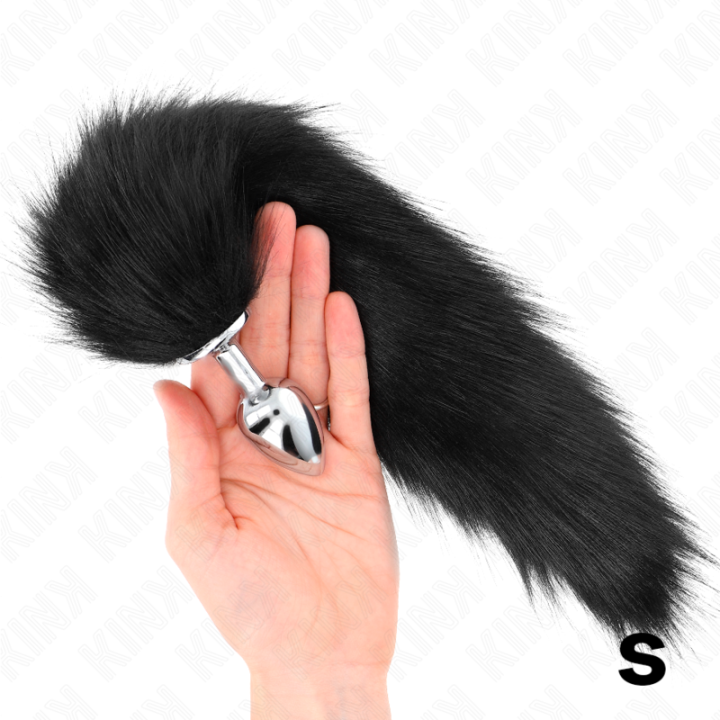 Anal Plug Grösse S 7 X 3 cm mit Kunststoffschwanz 40 cm Schwarz von Kink Pleasure Plugs | Fesselliebe.de