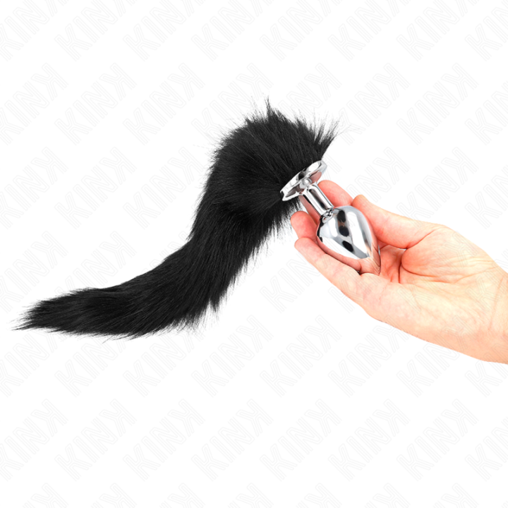 Anal Plug Grösse L 10 X 4 cm mit Kunststoffschwanz 40 cm Schwarz von Kink Pleasure Plugs | Fesselliebe.de