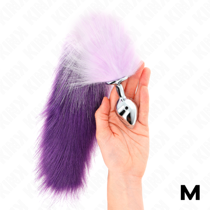Anal Plug Grösse M 8 X 3,5 cm mit Kunststoffschwanz 40 cm Lila von Kink Pleasure Plugs | Fesselliebe.de