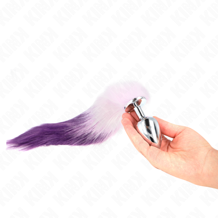 Anal Plug Grösse L 10 X 4 cm mit Kunststoffschwanz 40 cm Lila von Kink Pleasure Plugs | Fesselliebe.de