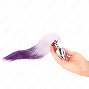 Anal Plug Grösse L 10 X 4 cm mit Kunststoffschwanz 40 cm Lila von Kink Pleasure Plugs