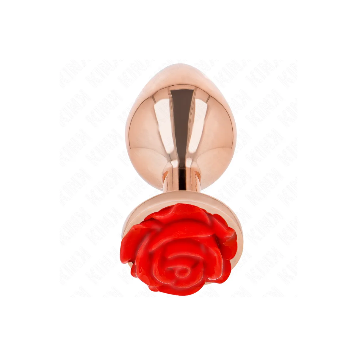 Rosa Goldener Analstecker mit Roter Rose L von Kink Pleasure Plugs | Fesselliebe.de