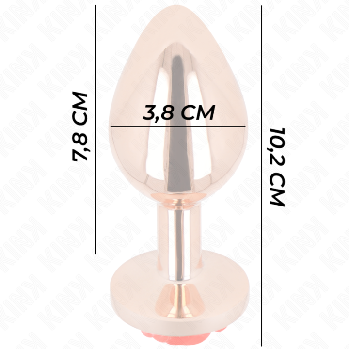 Rosa Goldener Analstecker mit Roter Rose L von Kink Pleasure Plugs | Fesselliebe.de