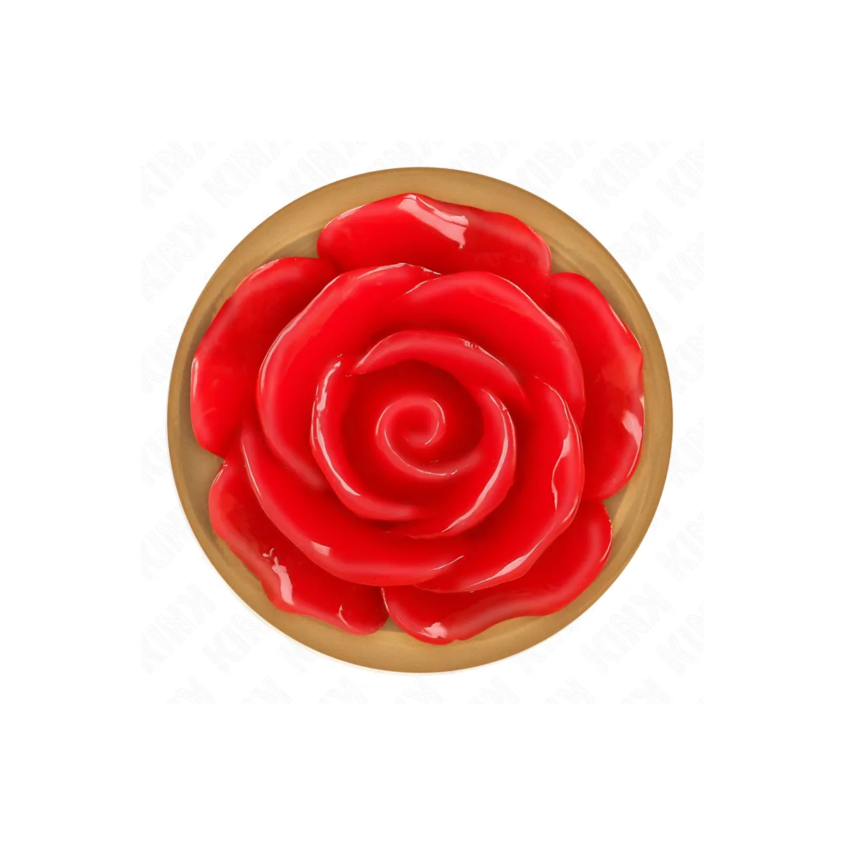 Rosa Goldener Analstecker mit Roter Rose L von Kink Pleasure Plugs | Fesselliebe.de