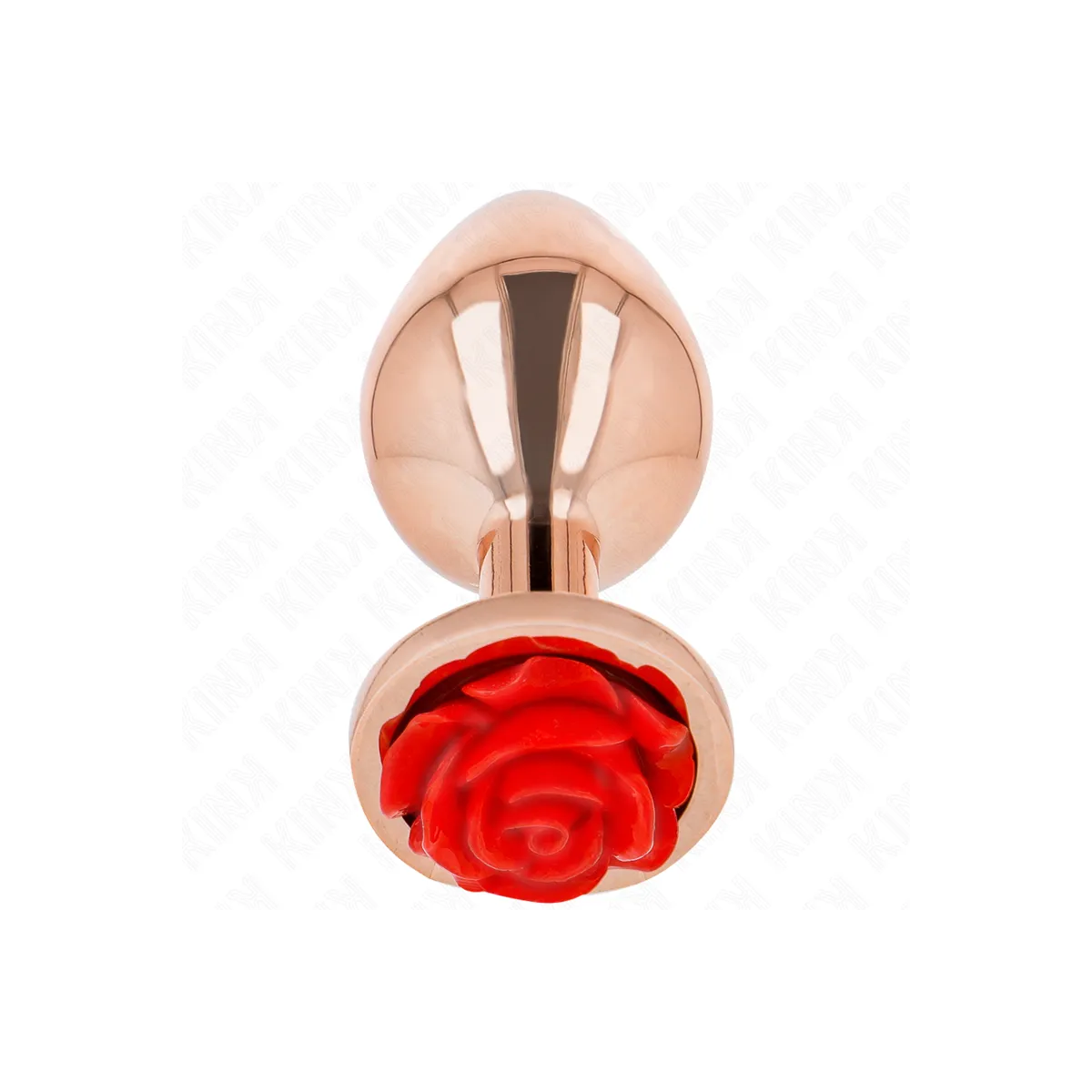 Rosa Goldener Analstecker mit Roter Rose M von Kink Pleasure Plugs | Fesselliebe.de