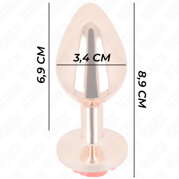 Rosa Goldener Analstecker mit Roter Rose M von Kink Pleasure Plugs | Fesselliebe.de