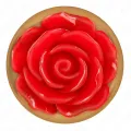 Rosa Goldener Analstecker mit Roter Rose S von Kink Pleasure Plugs