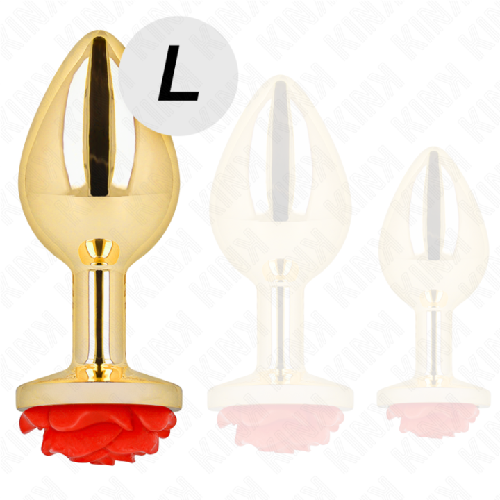 Plug Anal Gold Rose Rot Grösse L von Kink Pleasure Plugs | Fesselliebe.de