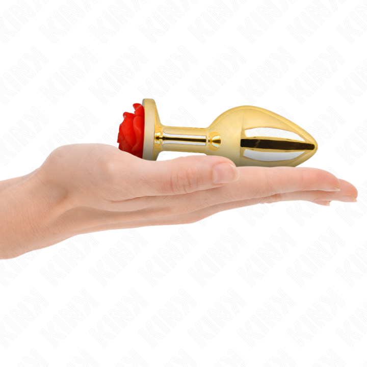 Plug Anal Gold Rose Rot Grösse L von Kink Pleasure Plugs | Fesselliebe.de