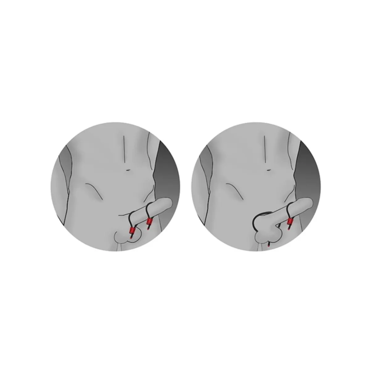 Prestige Electra Loops Verstellbare Cockringe Rot von Electrastim | Fesselliebe.de