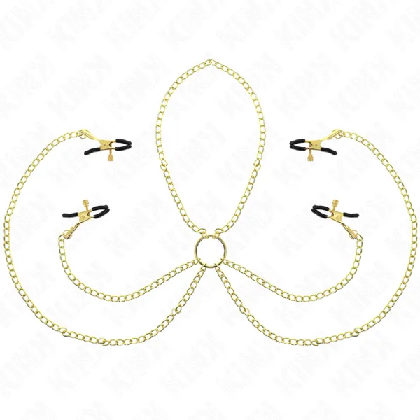 4 Nippel- und Kitzlerklammern, Verstellbar, Gold von Kink Nipple Grip | Fesselliebe.de
