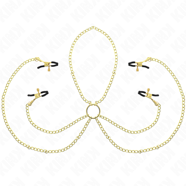 4 Nippel- und Kitzlerklammern, Verstellbar, Gold von Kink Nipple Grip | Fesselliebe.de