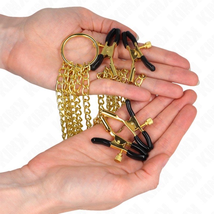 4 Nippel- und Kitzlerklammern, Verstellbar, Gold von Kink Nipple Grip | Fesselliebe.de
