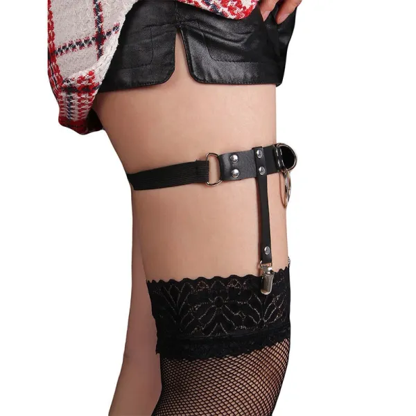 953744 Verstellbares Punk-Strumpfhose aus Leder Schwarz eine Grösse von Subblime Fetish | Fesselliebe.de