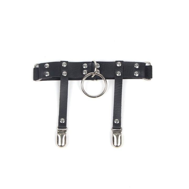 953744 Verstellbares Punk-Strumpfhose aus Leder Schwarz eine Grösse von Subblime Fetish | Fesselliebe.de