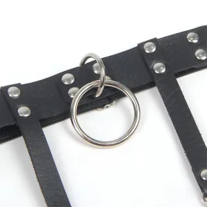 953744 Verstellbares Punk-Strumpfhose aus Leder Schwarz eine Grösse von Subblime Fetish