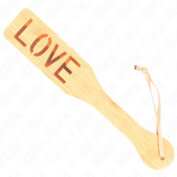 Bambuspalette Wort Liebe 32 X 5,5 cm von Kink Impact & Touch | Fesselliebe.de