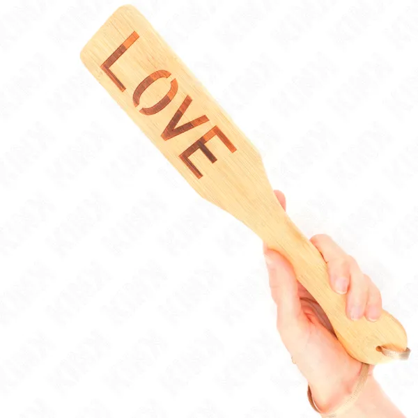 Bambuspalette Wort Liebe 32 X 5,5 cm von Kink Impact & Touch | Fesselliebe.de