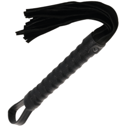 Schwarze Bondage-Peiste mit Ledergriff von Darkness Sensations | Fesselliebe.de