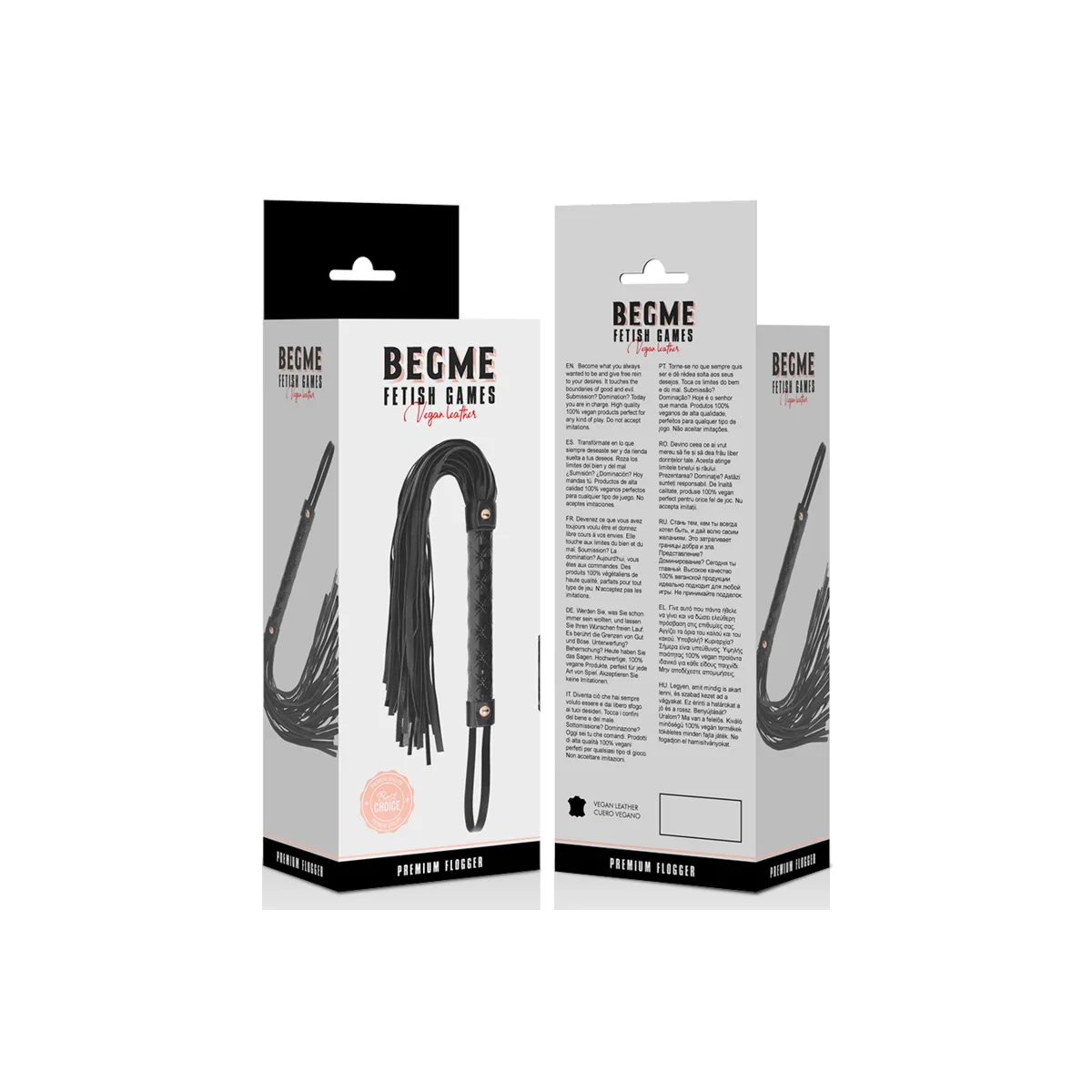 Veganer Leder Flogger von Begme Black Edition | Fesselliebe.de