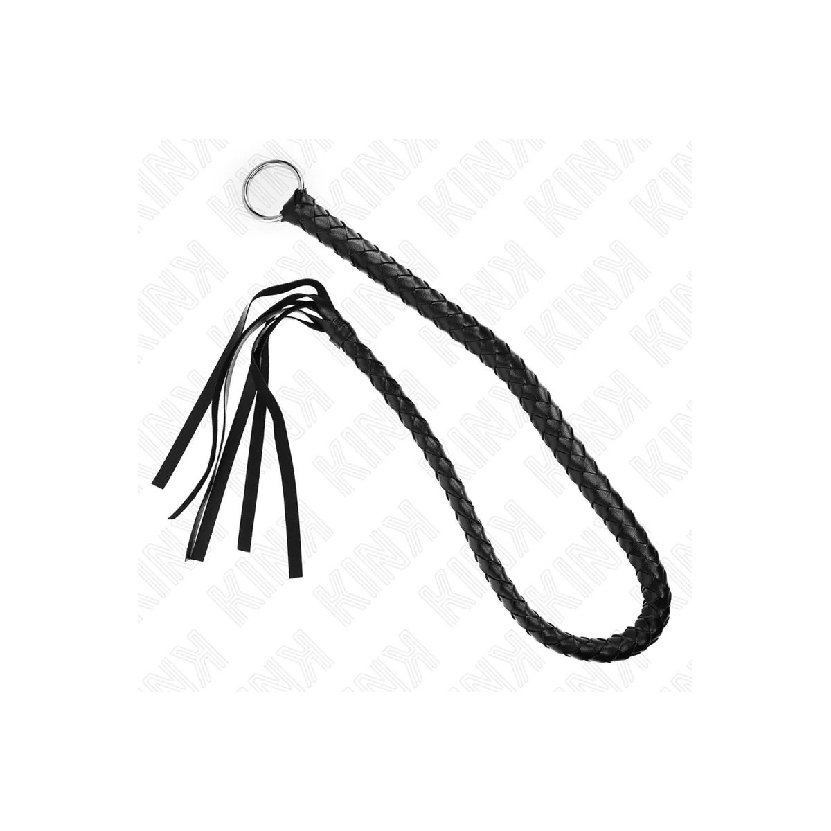 Schlangenpeitsche mit Schwarzem Handring 65 cm von Kink Impact & Touch | Fesselliebe.de