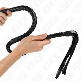 Schlangenpeitsche mit Schwarzem Handring 65 cm von Kink Impact & Touch | Fesselliebe.de