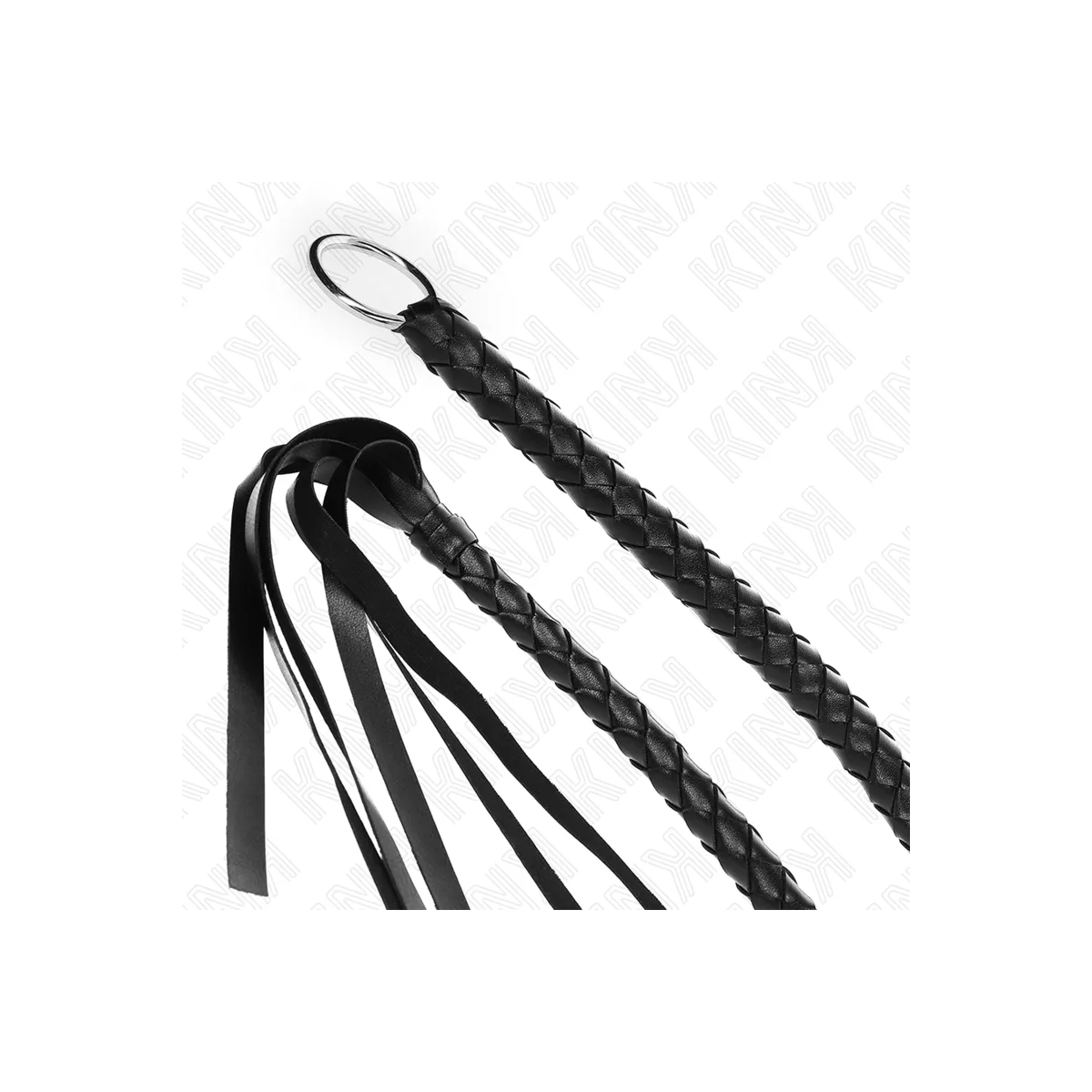 Schlangenpeitsche mit Schwarzem Handring 65 cm von Kink Impact & Touch | Fesselliebe.de