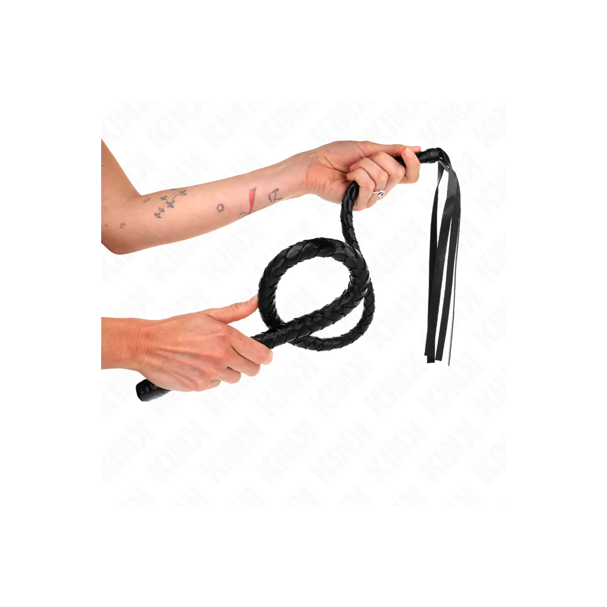 Lange Peitsche mit Perlen 110 cm von Kink Impact & Touch | Fesselliebe.de