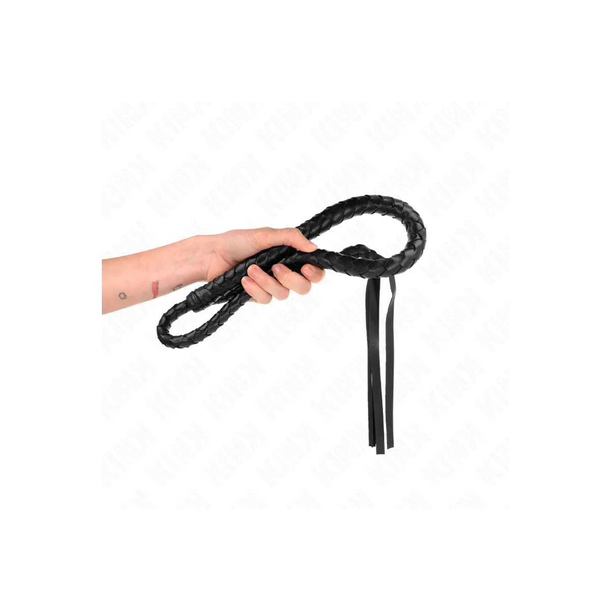 Lange Peitsche mit Perlen 110 cm von Kink Impact & Touch | Fesselliebe.de