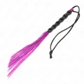 Mini Silikonpeitsche mit 6 Lila Perlen 26 cm von Kink Impact & Touch