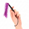 Mini Silikonpeitsche mit 6 Lila Perlen 26 cm von Kink Impact & Touch
