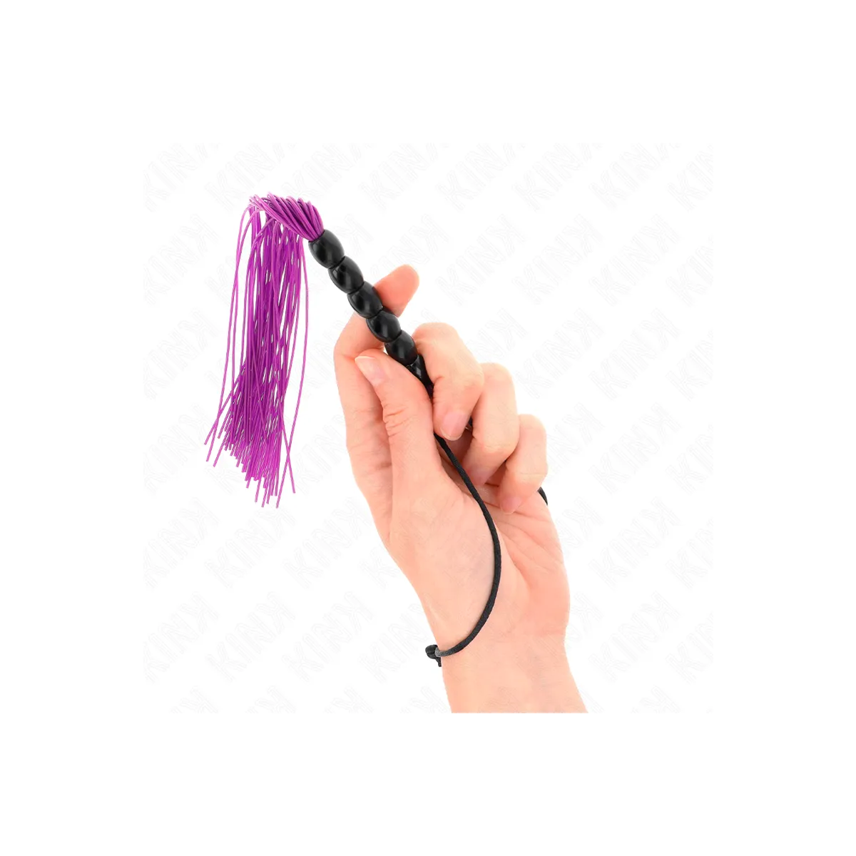Mini Silikonpeitsche mit 6 Lila Perlen 26 cm von Kink Impact & Touch | Fesselliebe.de