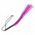 Mini Silikonpeitsche mit 6 Lila Perlen 26 cm von Kink Impact & Touch
