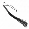 Mini Silikonpeitsche mit 6 Schwarzen Perlen 26 cm von Kink Impact & Touch