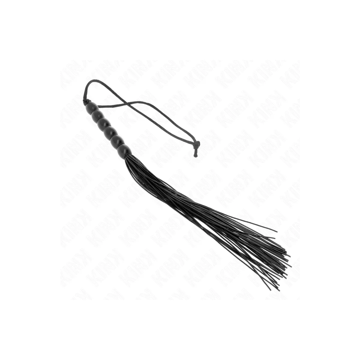 Mini Silikonpeitsche mit 6 Schwarzen Perlen 26 cm von Kink Impact & Touch | Fesselliebe.de