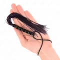 Mini Silikonpeitsche mit 6 Schwarzen Perlen 26 cm von Kink Impact & Touch