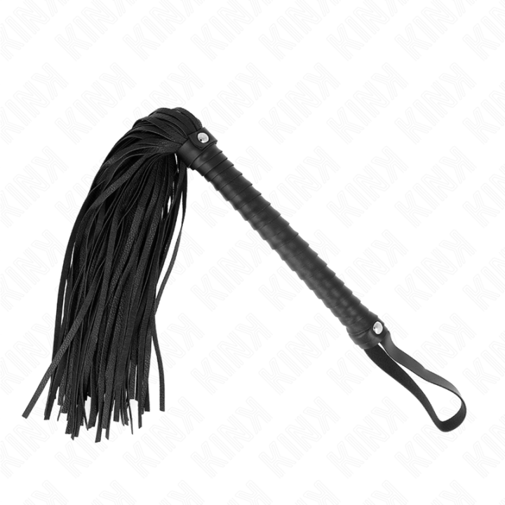 Peitsche mit Schwarzem Strukturiertem Griff 48,5 cm von Kink Impact & Touch | Fesselliebe.de